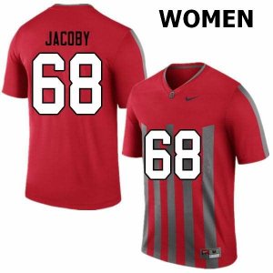 NCAA Ohio State Buckeyes Women's #68 Ryan Jacoby Throwback Nike Football College Jersey GMD5145ZN